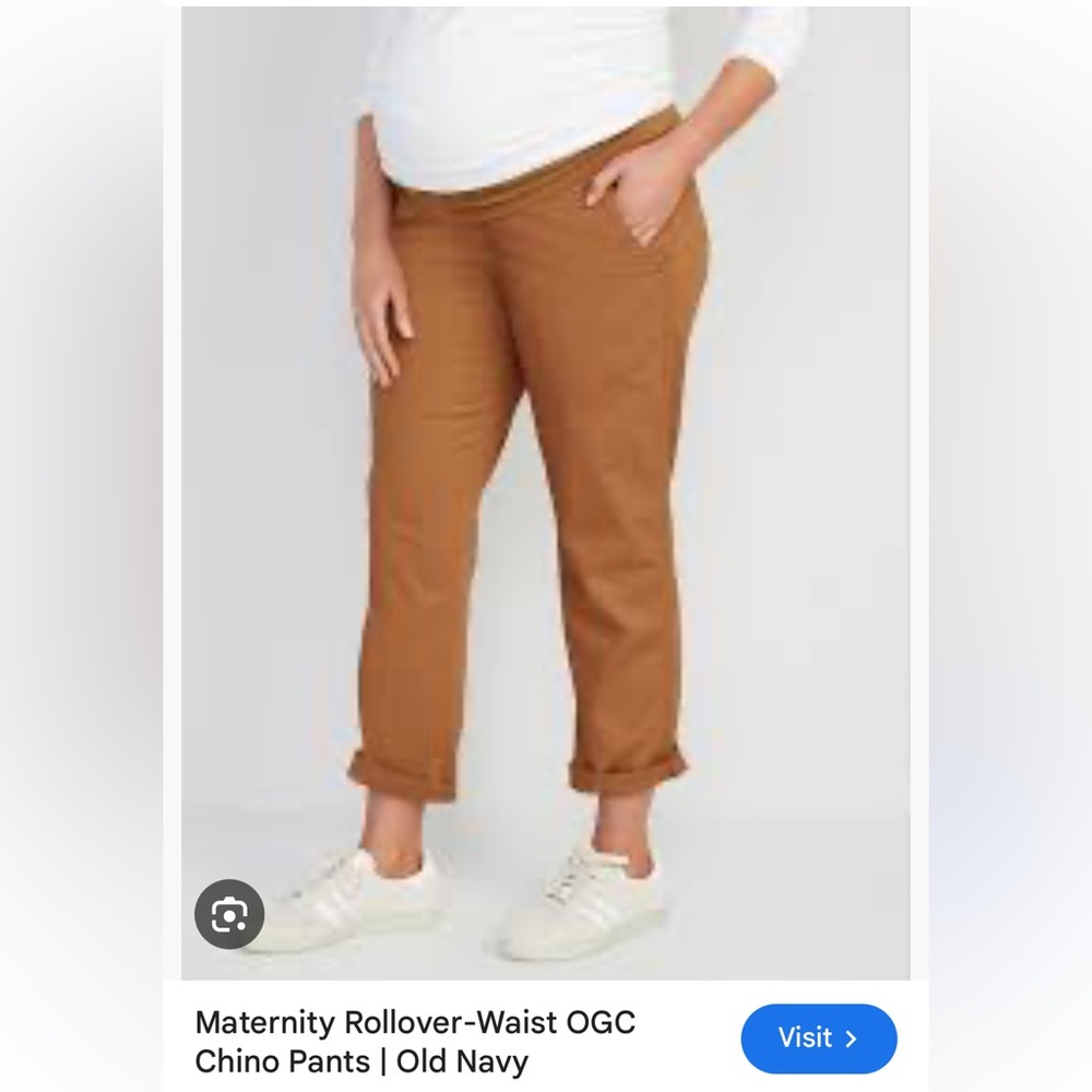 NWT Maternity Rollover Waist Chino Pants - Brown (see photos for color)